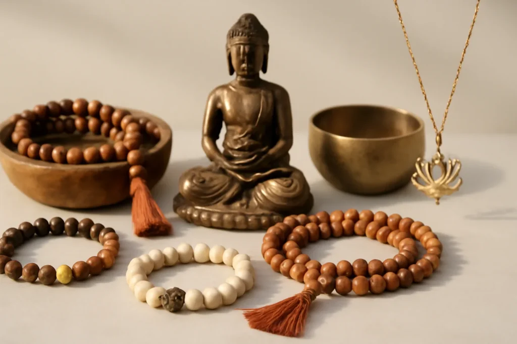 real photo of spiritual jewelry and Buddhist gift