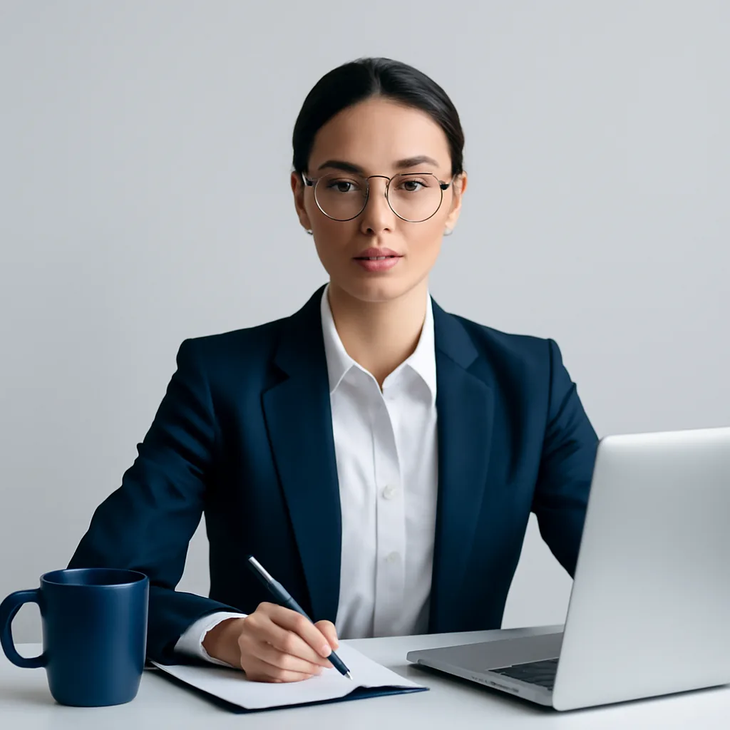Clean academic minimalism, confident and trustworthy mood, soft