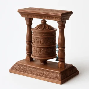 Wooden Prayer Wheel Desk Ornament
